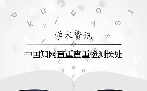 中國學術查重查重檢測長處
