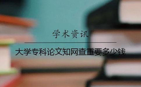 大學專科論文學術查重要多少錢