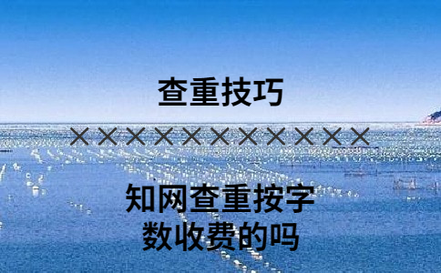 學(xué)術(shù)查重按字?jǐn)?shù)收費的嗎