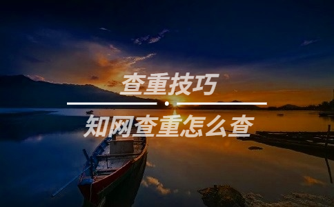 學(xué)術(shù)查重怎么查