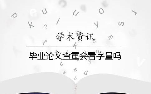 畢業論文查重會看字量嗎？