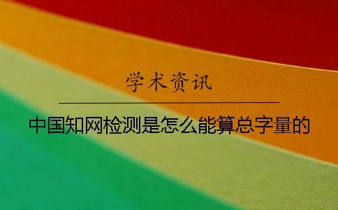 中國(guó)學(xué)術(shù)檢測(cè)是怎么能算總字量的？