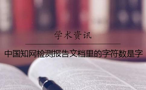 中國學術檢測報告文檔里的字符數是字符數還是字符數