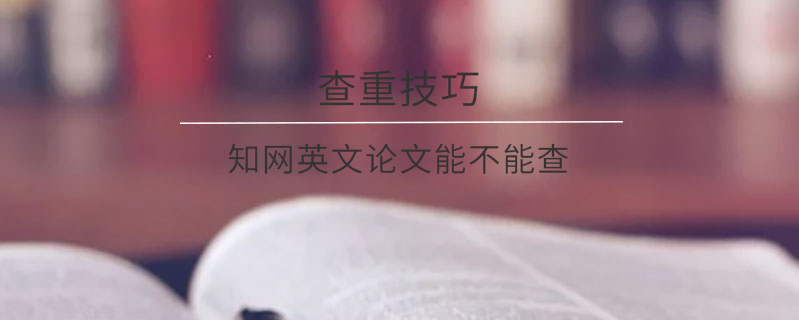 學術英文論文能不能查