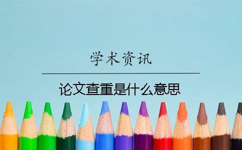 論文查重是什么意思