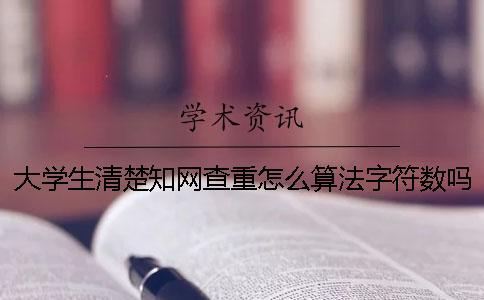 大學(xué)生清楚學(xué)術(shù)查重怎么算法字符數(shù)嗎？