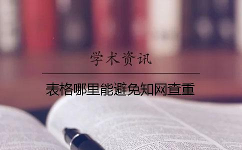 表格哪里能避免學術查重