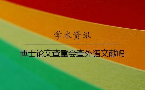 博士論文查重會查外語文獻(xiàn)嗎？