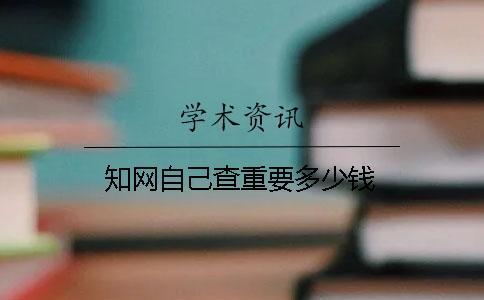 學(xué)術(shù)自己查重要多少錢