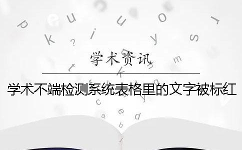 學(xué)術(shù)不端檢測系統(tǒng)表格里的文字被標(biāo)紅了在哪里能修改？