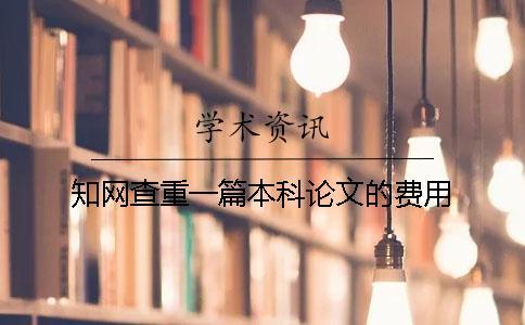 學術查重一篇本科論文的費用