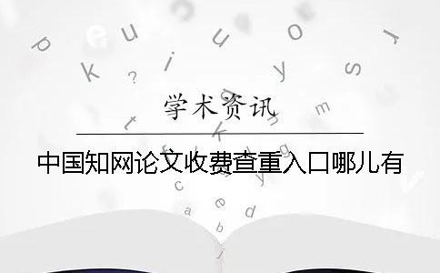 中國學術論文收費查重入口哪兒有